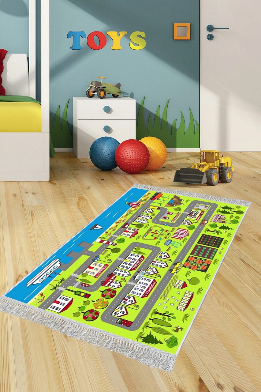 Covor pentru copii, ELS546, 100x300 cm, Multicolor - imagine 6